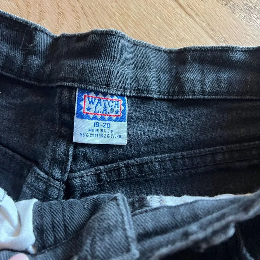 vintage‎ 90s criss cross side lace vintage black jeans Watch LA size 19/20 USA